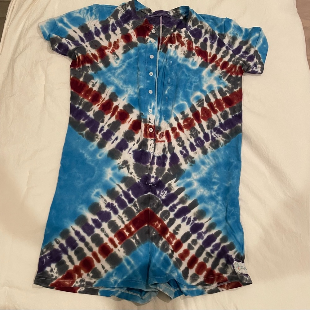Tie Dye Button-Down Romper